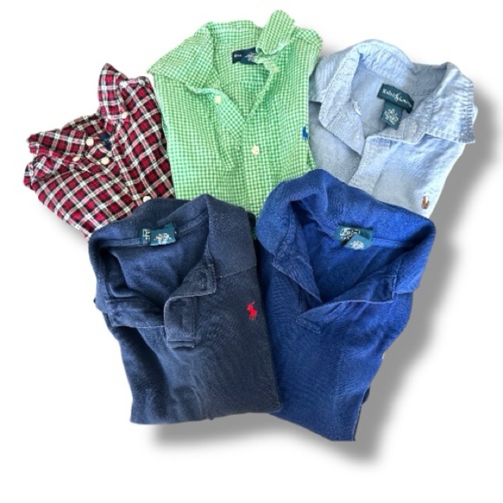 Boys Ralph Lauren Polo Shirt Bundle Size 6 Button Down & Long Sleeve Lot of 5